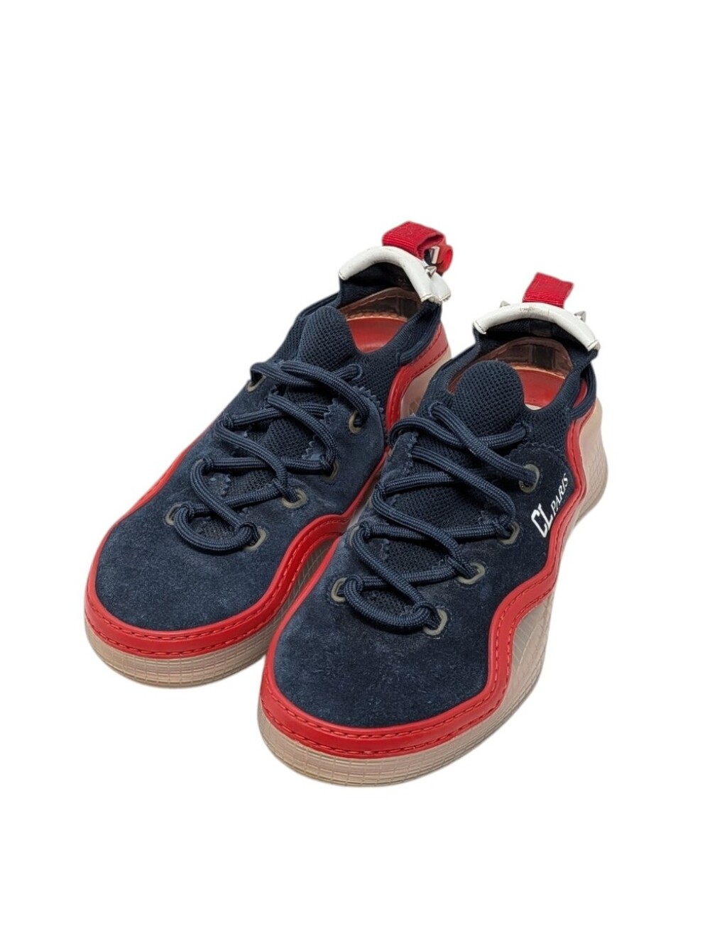 Christian Louboutin Arpoador Navy Drawstring Sock Sneakers Size EU 38.5